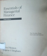 Essentials Of Managerial Finance e 9